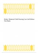 Hisley&colon; Maternal Child Nursing Care 2nd Edition Test Bank&period;