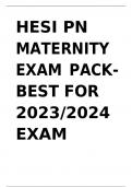HESI PN MATERNITY EXAM PACK- BEST FOR 2023/2024 EXAM  
