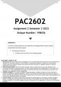 PAC2602 Assignment 2 (ANSWERS)Semester 2 2023 - DISTINCTION GUARANTEED