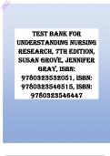 Test Bank for Understanding Nursing Research, 7th Edition, Susan Grove, Jennifer Gray, ISBN: 9780323532051, ISBN: 9780323546515, ISBN: 9780323546447