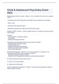 Child & Adolescent Psychiatry Exam 2023