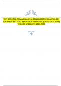 TEST BANK FOR PRIMARY CARE &colon; A COLLABORATIVE PRACTICE&comma;6TH EDITION BY BUTTARO&period;ISBN-13&colon; 978-0323570152&lpar;latest 2023-2024&rpar; VERIFIED BY EXPERTS 100&percnt; PASS