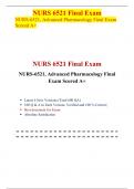 NURS 6521 Final Exam NURS-6521, Advanced Pharmacology Final Exam Scored A+