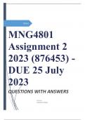 MNG4801 Assignment 2 2023 (876453) - DUE 25 July 2023