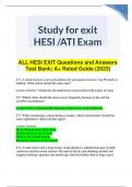 ALL HESI EXIT Questions and Answers Test Bank; A+ Rated Guide (2022) Updated