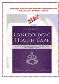 Gynecologic Health Care with an Introduction to Prenatal and  Postpartum Care 4th Edition Test Bank