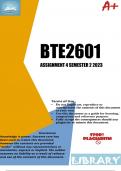 BTE2601 ASSIGNMENTS BUNDLE 2023
