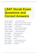 LSAT Vocab Exam Questions and Correct Answers