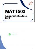 MAT1503 - ASSIGNMENT 4 SOLUTIONS - 2023