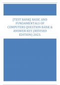 Test Bank for Basic and Fundamentals of Computers Question Bank & Answer Key &lpar;Revised Edition&rpar; 2023