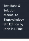 Test Bank & Solution Manual to Biopsychology 8th Edition by John P&period;J&period; Pine