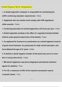 Test Bank for Dental Hygiene Mock Jurisprudence Questions and Answers Latest &lpar;2023 &sol; 2024&rpar; &lpar;Verified Answers&rpar;