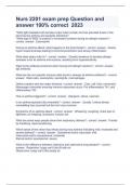 Nurs 2201 exam prep Question and answer 100&percnt; correct  2023