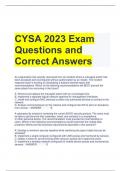CYSA 2023 Exam Questions and Correct Answers