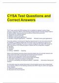 CYSA Test Questions and Correct Answers