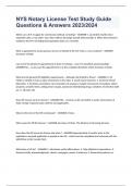 NYS Notary License Test Study Guide Questions & Answers 2023&sol;2024