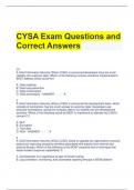 CYSA Exam Questions and Correct Answers