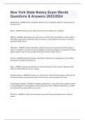 New York State Notary Exam Words Questions & Answers 2023&sol;2024