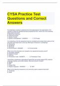 CYSA Practice Test Questions and Correct Answers