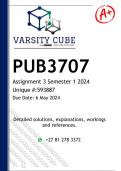 PUB3707 Assignment 3 (DETAILED ANSWERS) Semester 1 2024 (593887) - DISTINCTION GUARANTEED