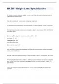 NASM&colon; Weight Loss Specialization  exam 2023 with 100&percnt; correct answers
