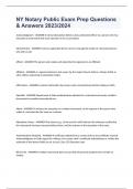 NY Notary Public Exam Prep Questions & Answers 2023&sol;2024