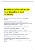 Macbeth Quotes Practice Test Questions and Answers