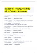 Macbeth Test Questions with Correct Answers