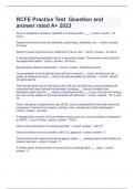 RCFE Practice Test  Question and answer rated A&plus; 2023