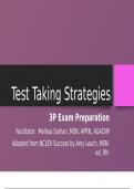 Test Taking Strategies 3P Exam Preparation