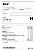 AQA GCSE CHEMISTRY PAPER 2 2023 EXAMS