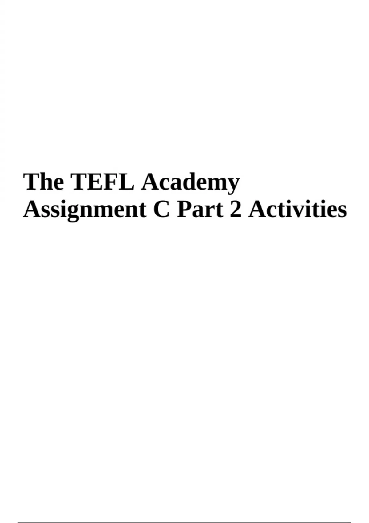 the tefl academy assignment c
