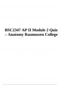 Anatomy AP2 BSC2347 Module 2 Quiz | Rasmussen College