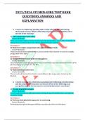 2023&sol;2024 ATI MED-SURG TEST BANK QUESTIONS&comma;ANSWERS AND EXPLANATION