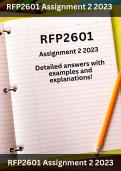 RFP2601 Assignment 2 2023 (Detailed and Accurate Answers) Due 10 July 2023