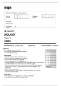 aqa A-level BIOLOGY Paper 3 (7402/3) June 2023 Question Paper
