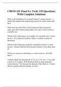 CHEM 101 Final Ivy Tech&vert; 139 Questions&vert; With Complete Solutions