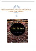 TEST BANK FOR SOCIOLOGY A GLOBAL PERSPECTIVE  8TH EDITION BY FERRANTE RANKED A&plus;