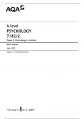 AQA Psychology A Level 2021 Paper 2 MS