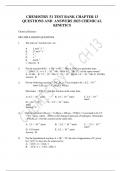 CHEMISTRY 51 TEST BANK CHAPTER 13 QUESTIONS AND ANSWERS 2023 CHEMICAL KINETICS
