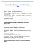 Patient Care Technician Certification Exam 2023