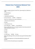 Patient Care Technician National Test 2023