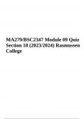 MA279/BSC2347 Module 09 Quiz 2023/2024 | Rasmussen College | Graded A+