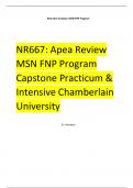 NR667: Apea Review MSN FNP Program Capstone Practicum & Intensive 
