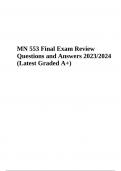 MN 553 Final Exam Questions With Answers 2023/2024 | Latest Graded A+