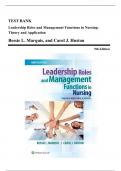 Test Bank - Leadership Roles and Management Functions in Nursing: Theory and Application, 9th Edition (Marquis, 2018), Chapter 1-25 | All Chapters