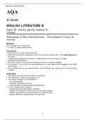 AQA  A-level ENGLISH LITERATURE B Paper 1B Literary genres: Aspects of comedy  Wednesday 24 May 2023