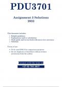 PDU3701 - ASSIGNMENT 3 SOLUTIONS - 2023