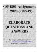 CSP4801 Assignment 3 2023 &lpar;702949&rpar; -DISTINCTION 