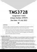 TMS3728 Assignment 3 (ANSWERS) 2023 (879579) - DISTINCTION GUARANTEED
